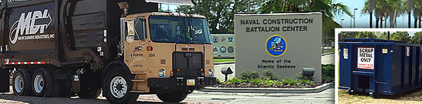 naval-cb-gulfport-ms-scrap-metal-828 MDI Front load truck at Naval Construction Battalion Center